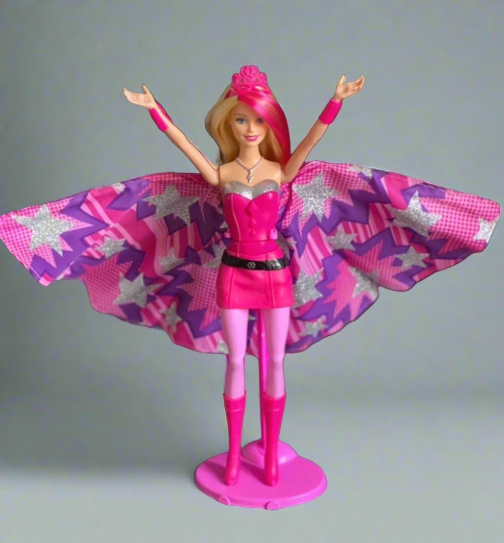 Super Sparkle Barbie Superhero Video Pink Super Barbie Mattel