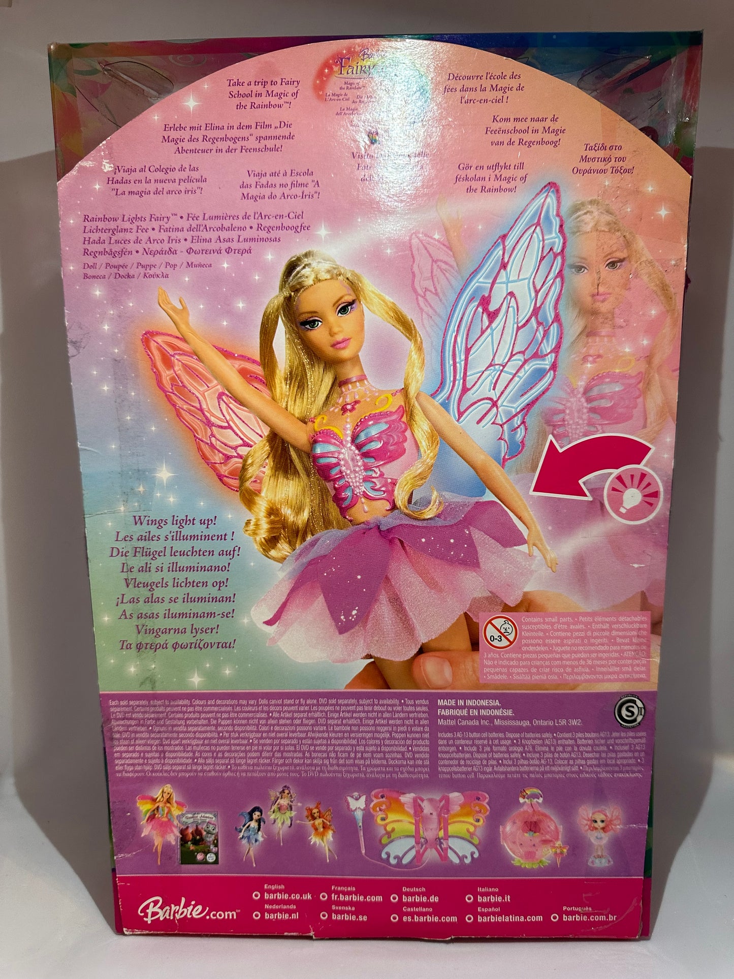 Barbie fairytopia rainbow magic rare Elina (wings still light up)