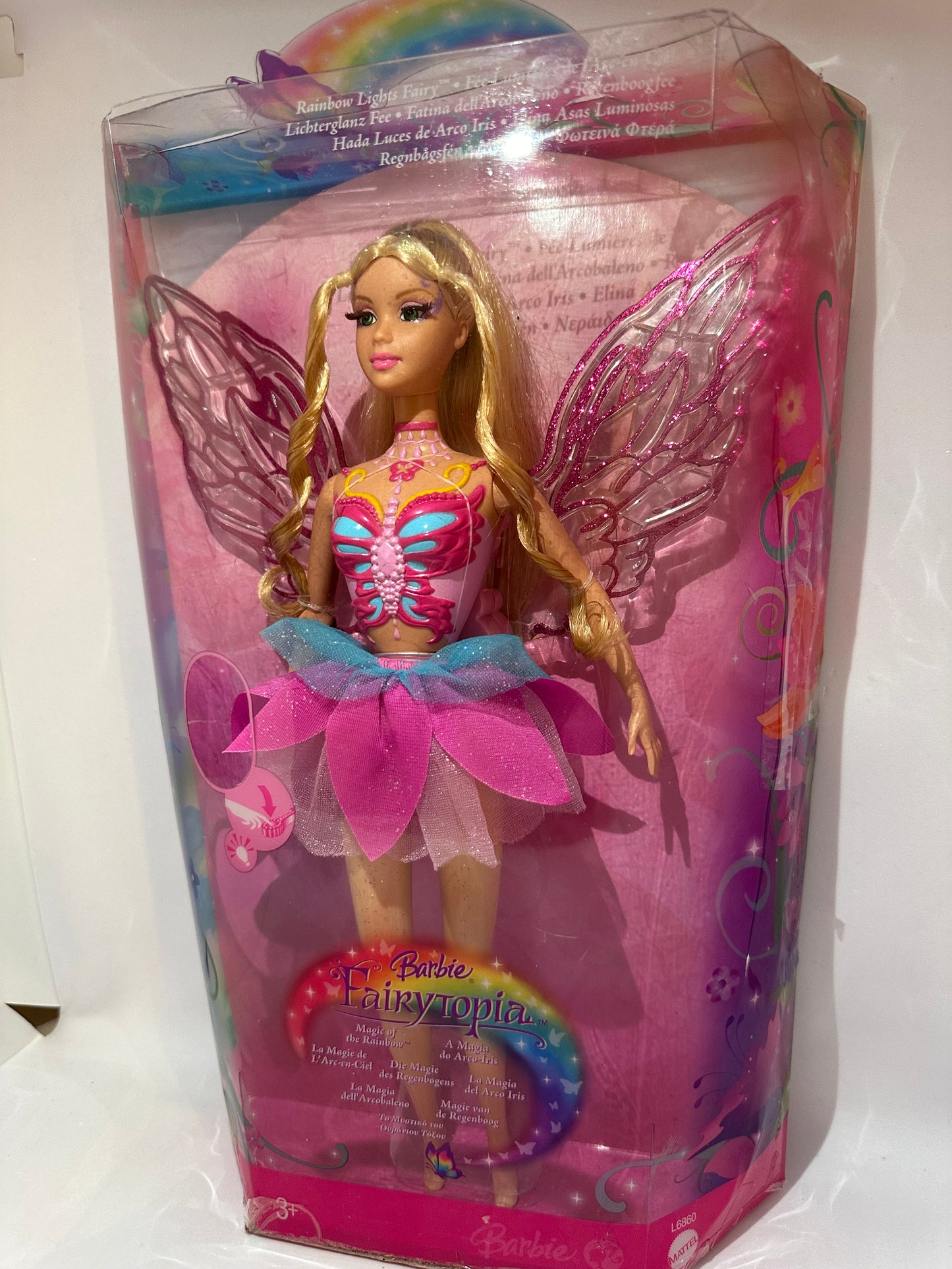 Barbie fairytopia rainbow magic rare Elina (wings still light up)