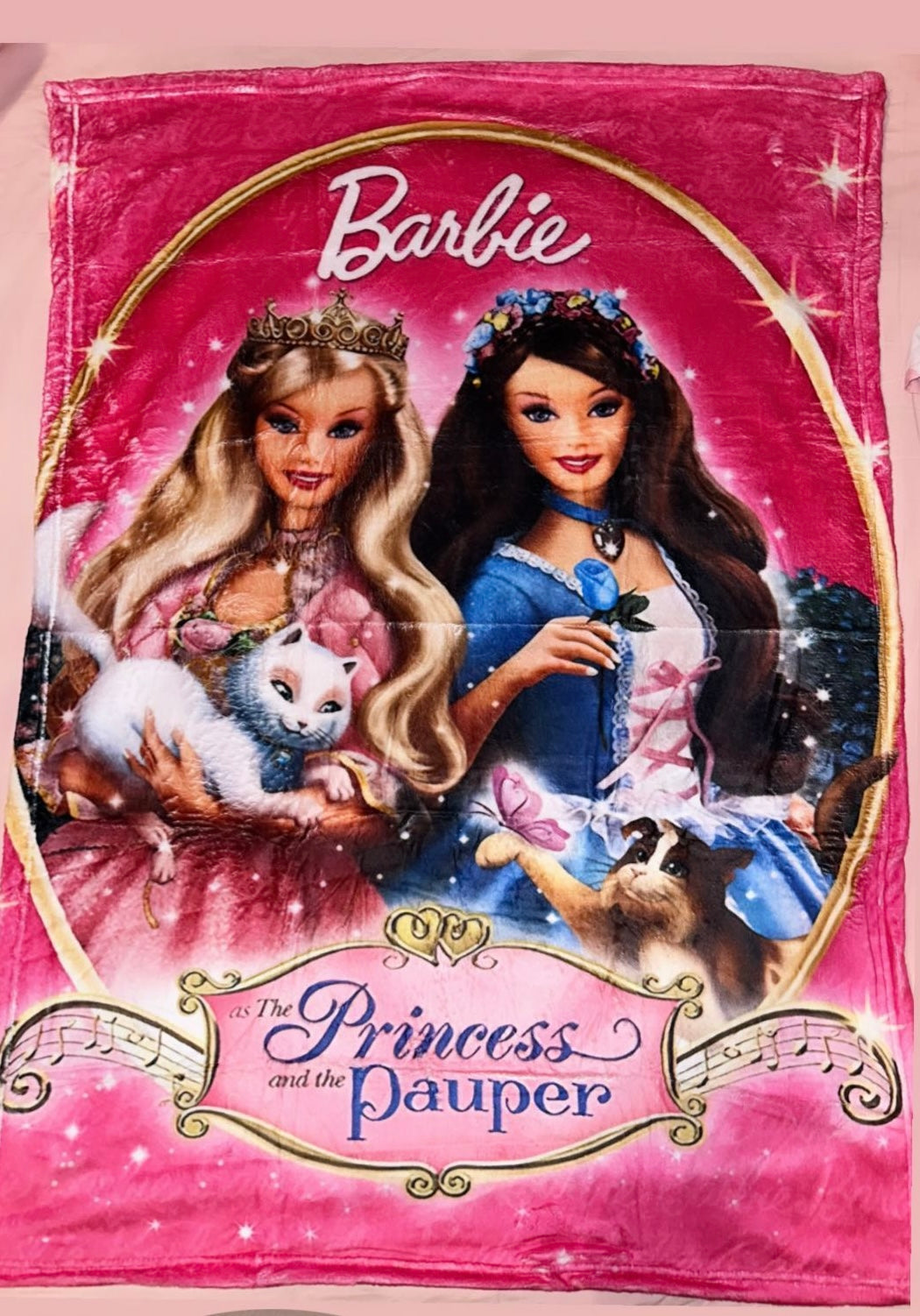 Barbie princess and the pauper blanket