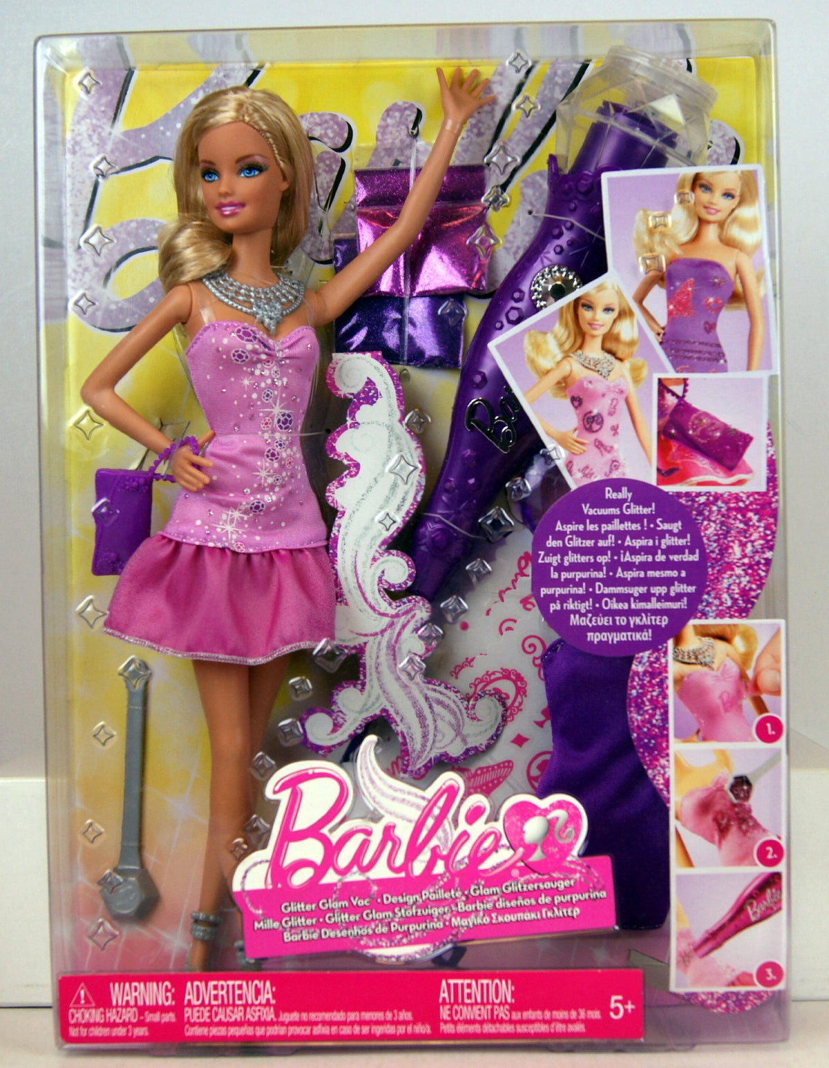 Barbie glitter glam doll design set