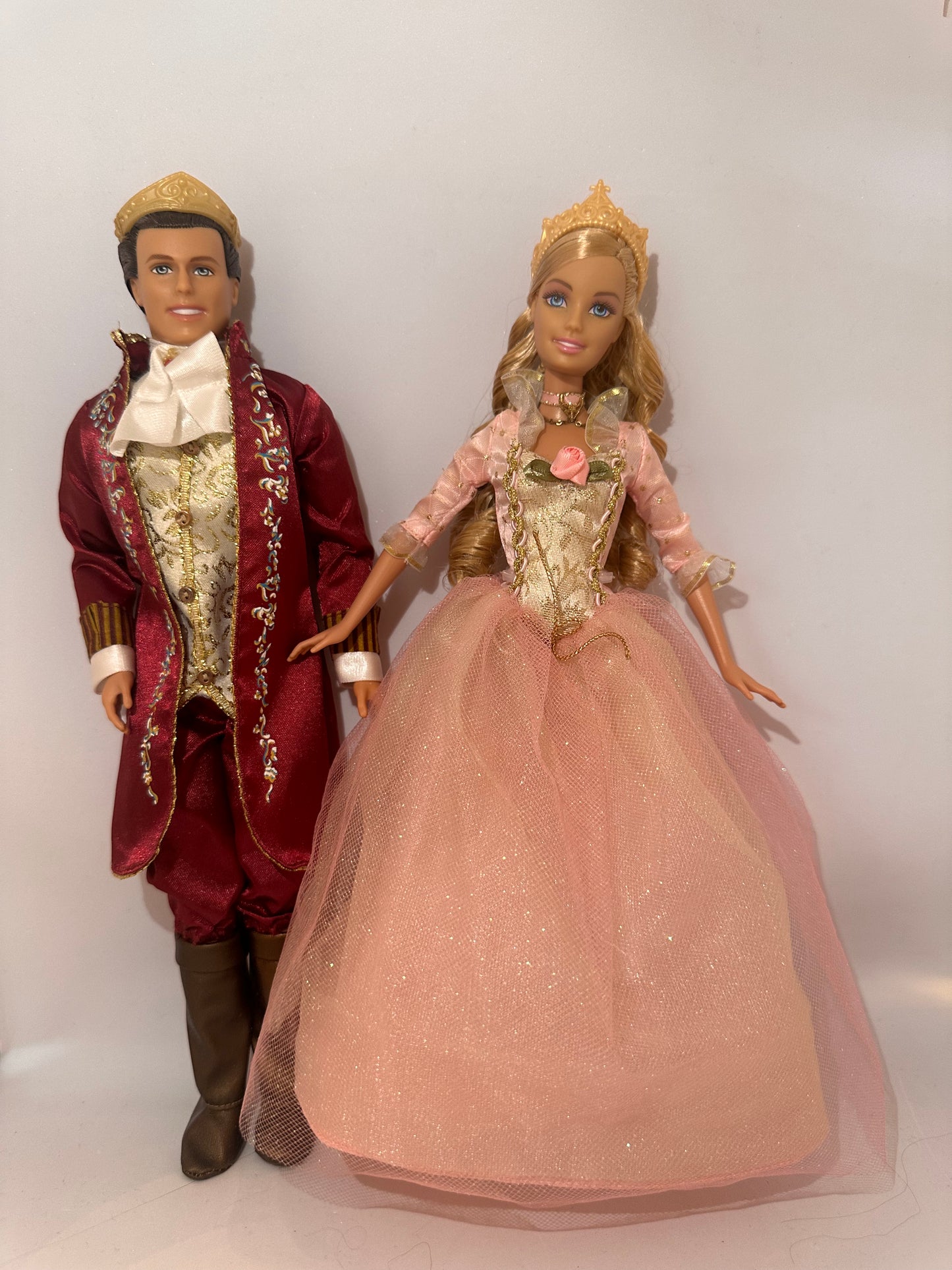 Barbie princess and the pauper Anneliese and king Dominick + Julian clothes included 2004 set